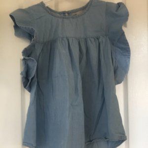 Girls DENIM Co. Blue Ruffle Top Sz 12-13 Yrs